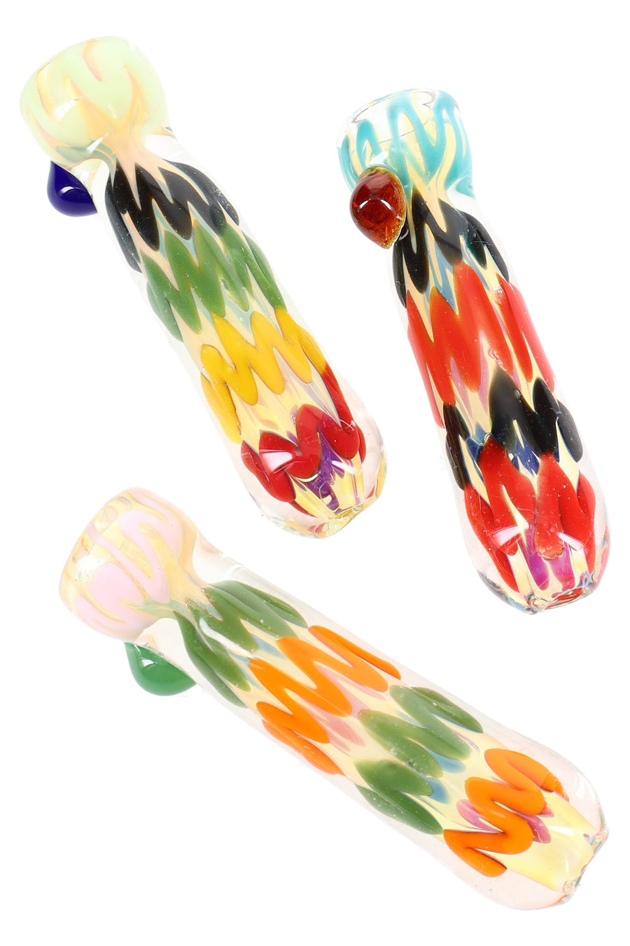 Color Changing Glass Chillum “Squiggle Stick” – 3″ – Assorted Colors - Headshop.com