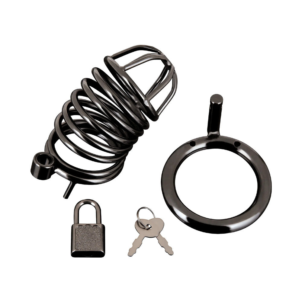 Blue Line Deluxe Chastity Cage Black - Headshop.com