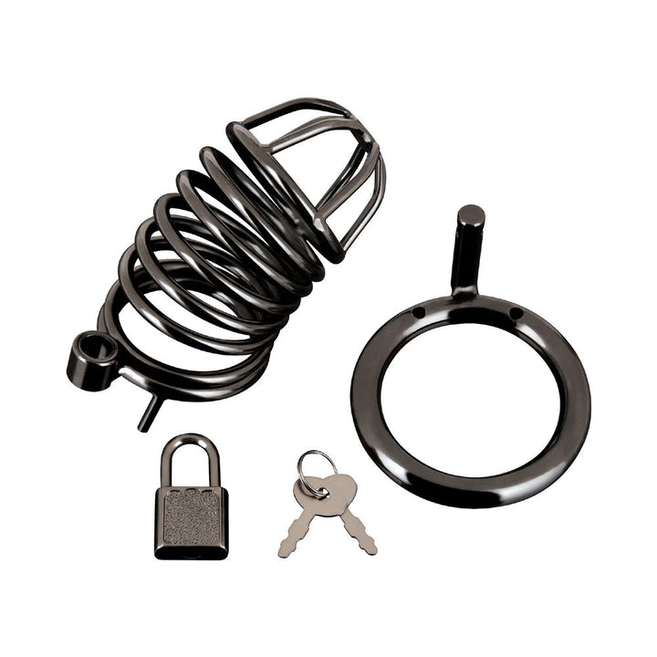 Blue Line Deluxe Chastity Cage Black - Headshop.com