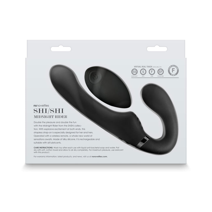 ShiShi Midnight Rider Vibrating Strapless Strap-On Black - Headshop.com