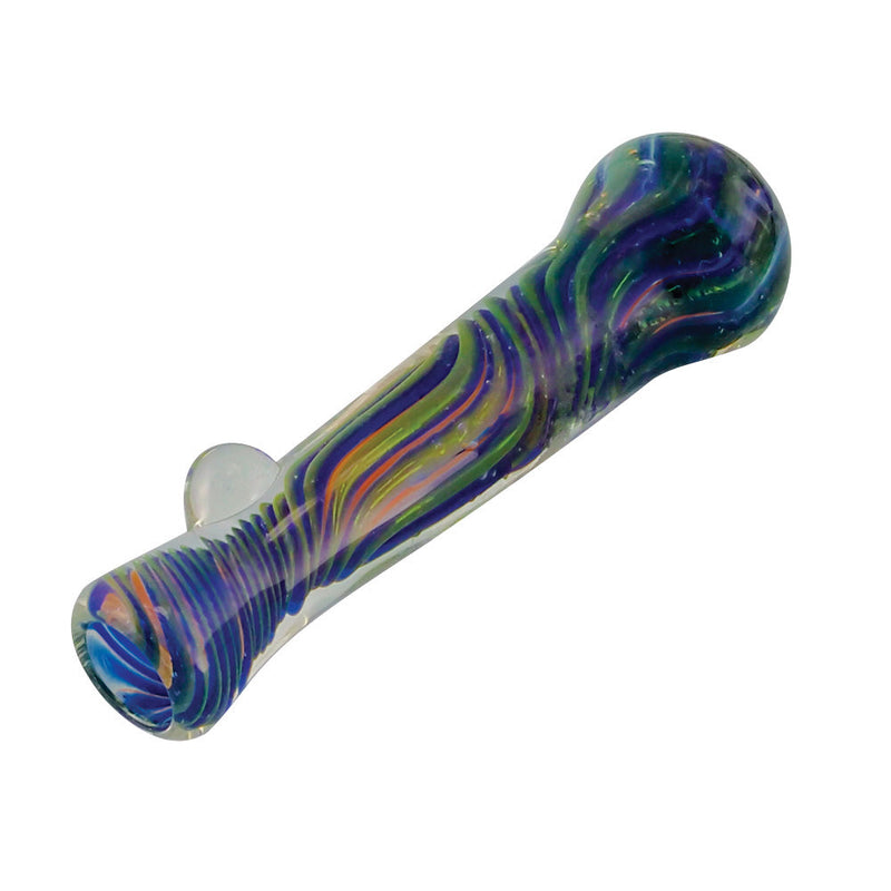 Multicolor Borosilicate Glass Chillum w/ Twists - Headshop.com