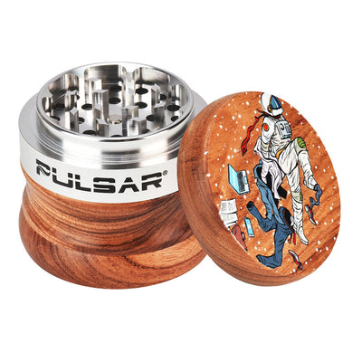 Pulsar Wood/Aluminum Grinder -4pc/2.5"/Super Spaceman - Headshop.com