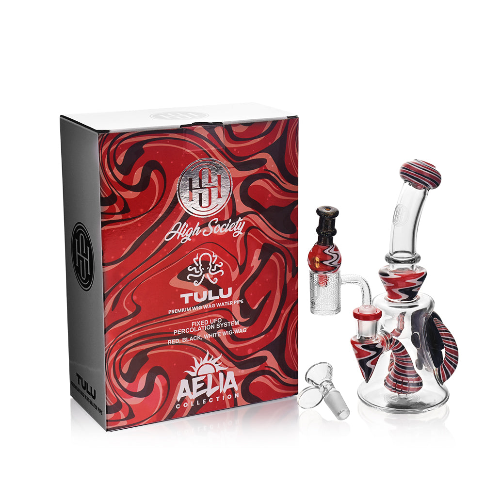 High Society - Tulu Premium Wig Wag Concentrate Rig (Red & Black) - Headshop.com