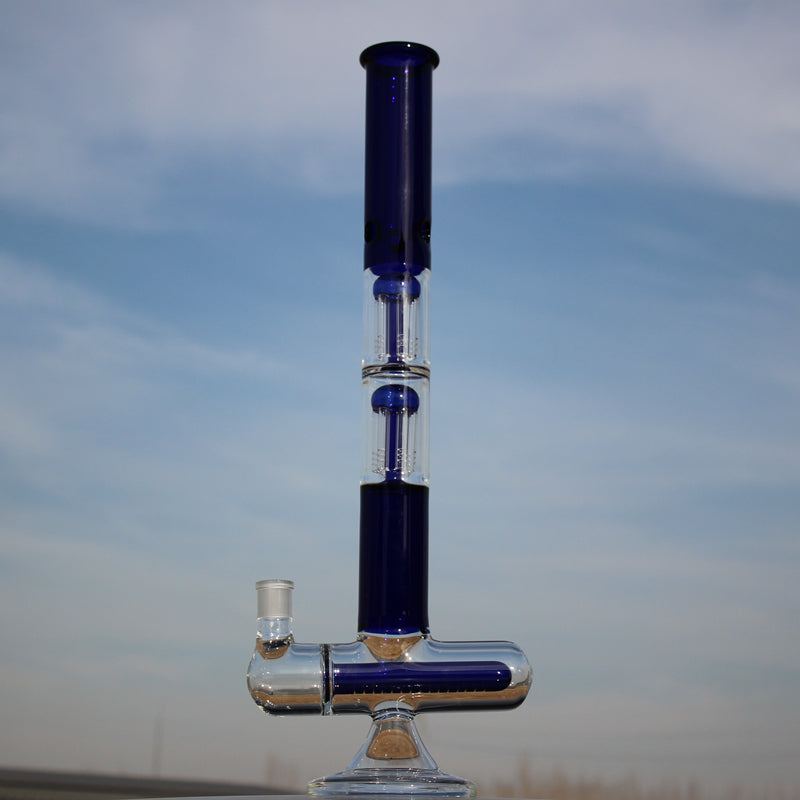 18" Inline and Dual Arm Percolated Glass Water Pipe - Headshop.com