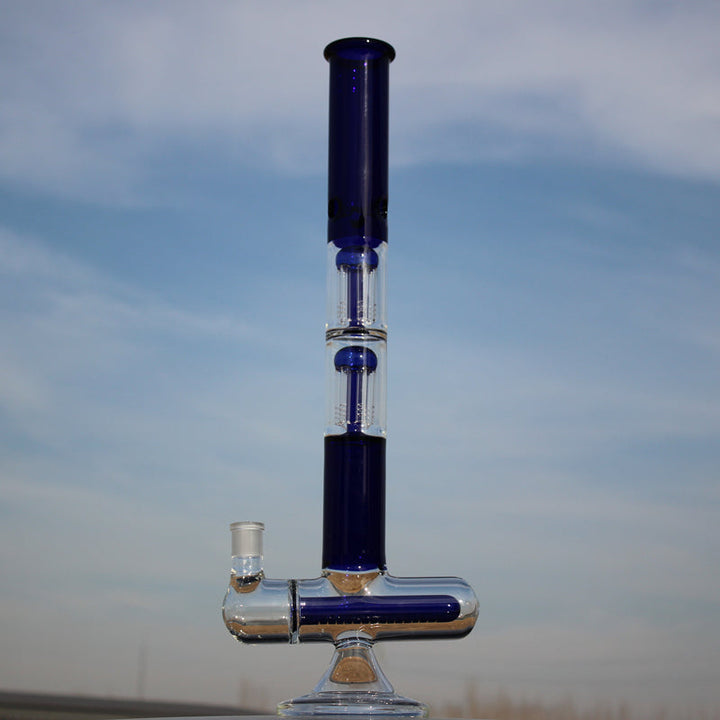 18" Inline and Dual Arm Percolated Glass Water Pipe - Headshop.com