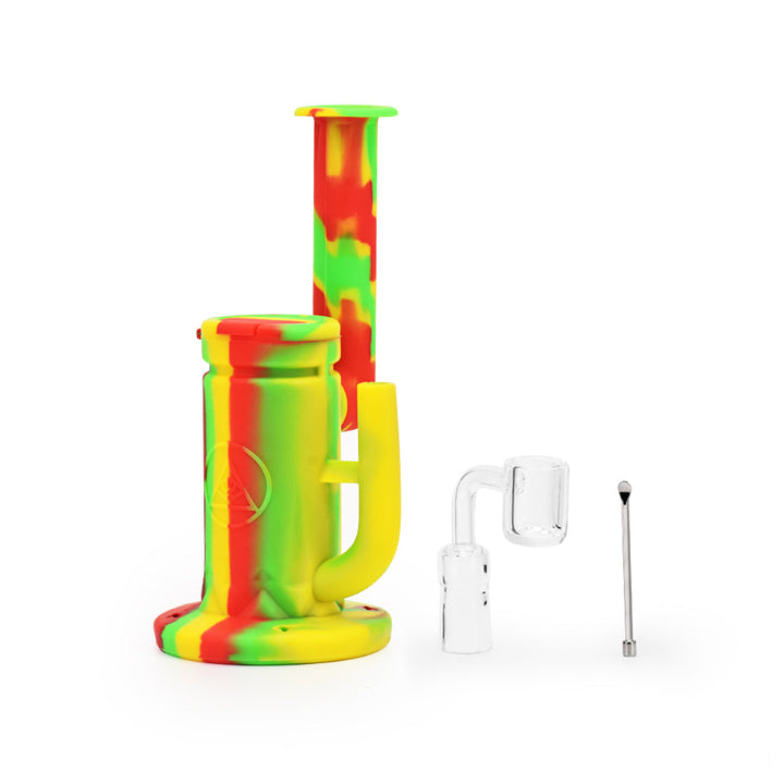 Ritual - 8.5'' Silicone Sidecar Rig - Rasta - Headshop.com