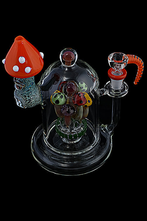 Detailed Handmade Mushroom Glass Water Pipe