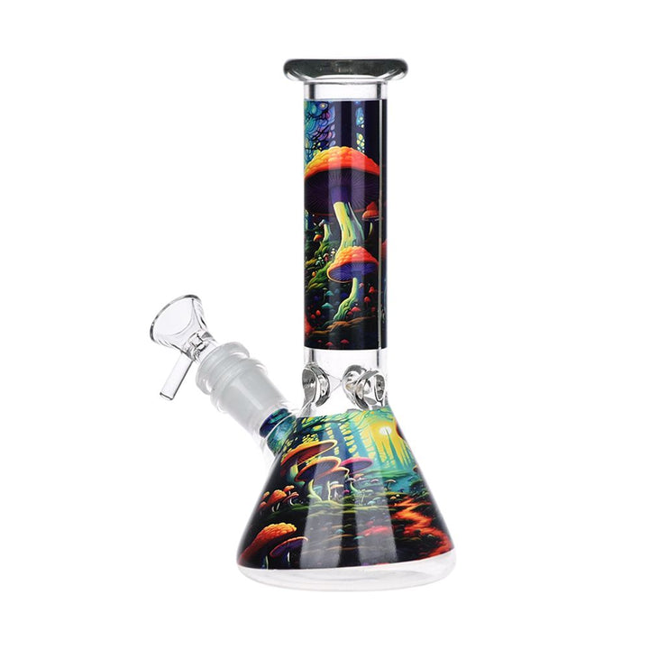 Mushroom Forest Glass Beaker Water Pipe Smoking Set - 7.75" - Headshop.com