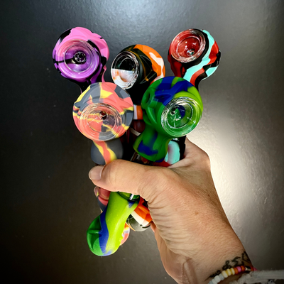 Hybrid Silicone and Glass Spoon with Translucent Chamber by 3 Gates Global - Headshop.com