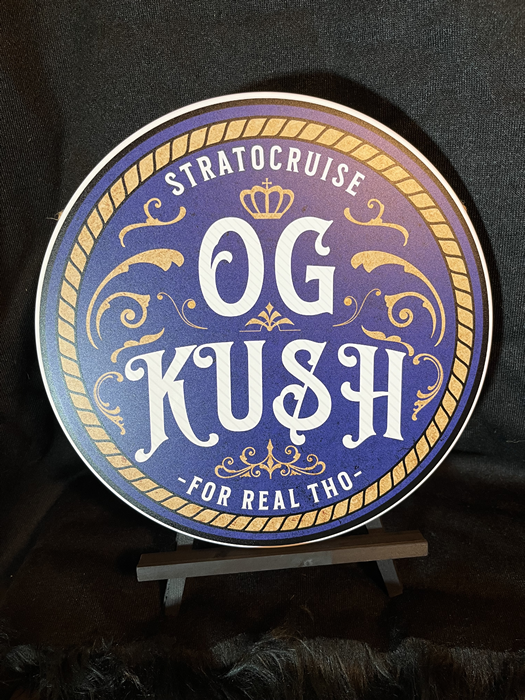 OG KUSH 30 cm x 30 cm Round Aluminum Sign - Headshop.com