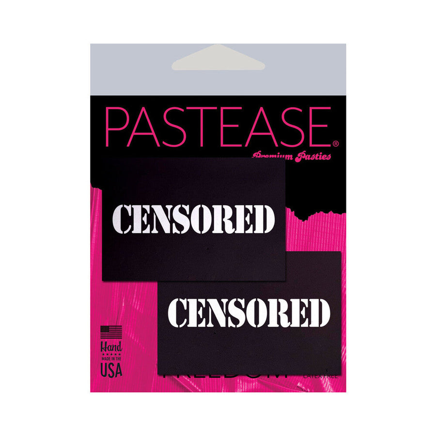 Pastease Censored: Black Censor Bars Nipple Pasties - Headshop.com