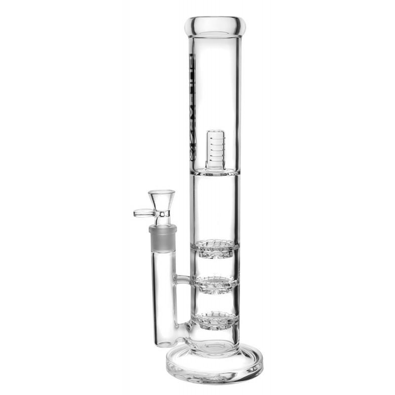 Pulsar Triple Perc Straight Tube Bong - Headshop.com