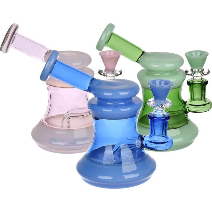 Glass House Flathead Mini Water Pipe - 5.5" / 14mm F / Colors Vary - Headshop.com