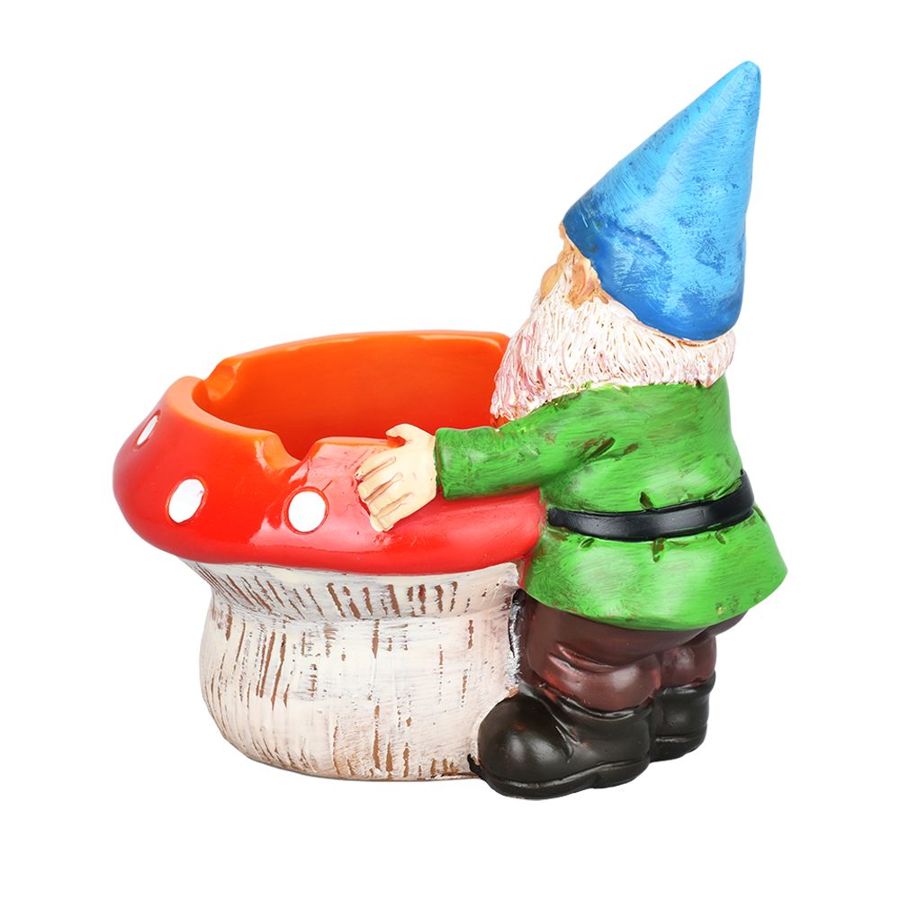 Smoking Gnome Mushroom Ceramic Ashtray - 3.5" - Headshop.com