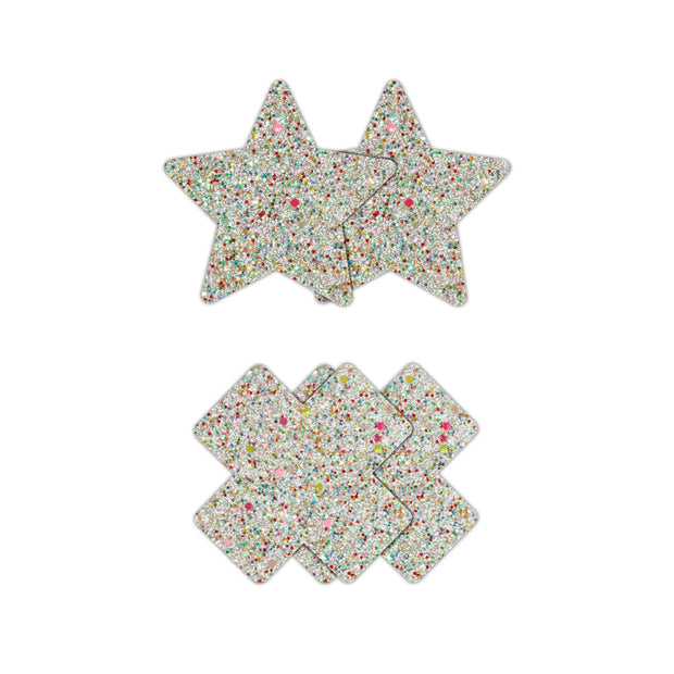 Pretty Pasties Star & Cross Glow 2 Pair - Headshop.com