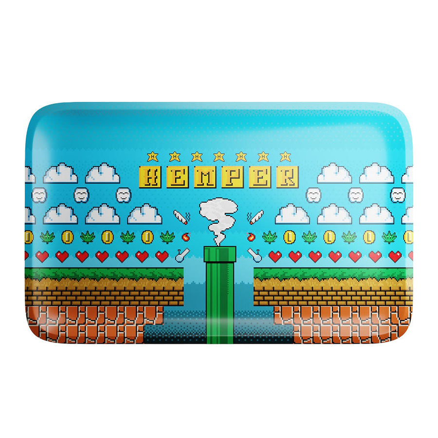 Hemper Gaming Metal Rolling Tray - 10.5"x6.75" - Headshop.com