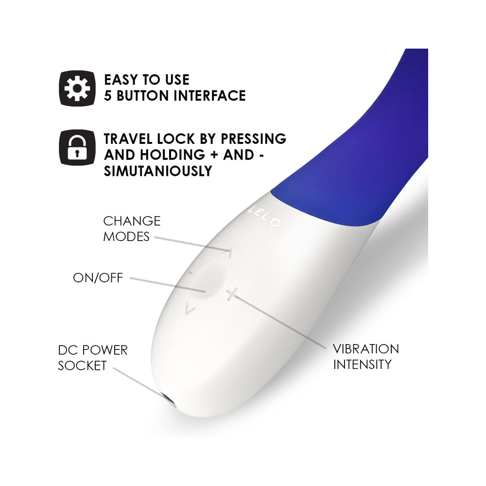 LELO MONA Wave Rechargeable G-Spot Vibrator Midnight Blue - Headshop.com