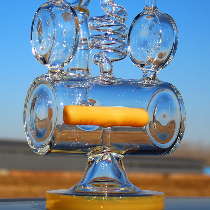 12.5" Recycler Style Inline Perc Water Pipe w/ Spring Body - Headshop.com