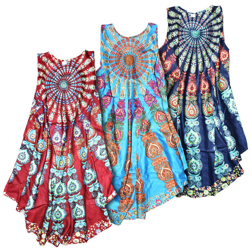 Peacock Pattern Dress - One Size / Colors Vary - Headshop.com