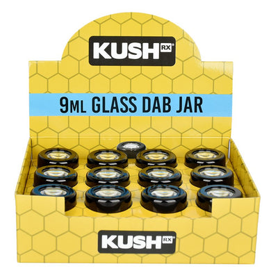 24CT DISP - Kush RX Glass Concentrate Jar w/ Magnifier - 9ml - Headshop.com