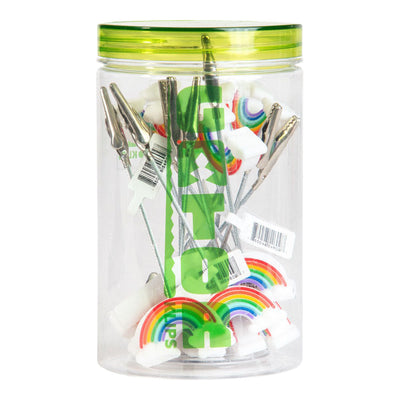14PC JAR - Gator Klips Rainbow Memo Clip - 4.5" - Headshop.com