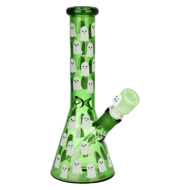 Ghostly Glow Beaker Water Pipe | 10" | 14mm F - Headshop.com