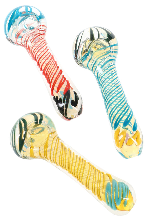 3.5″ Color-Changing Spiral Glass Spoon Pipe “Twisty Mini” – Assorted Colors