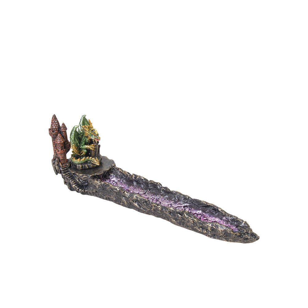 Dragon w/ Castle Polyresin Incense Burner - Headshop.com