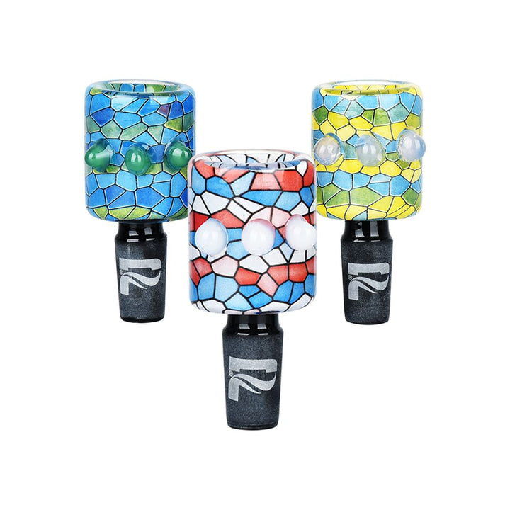 Pulsar Inside Print Mosaic Bead Grip Herb Slide - 14mm M/ 9ct - Headshop.com