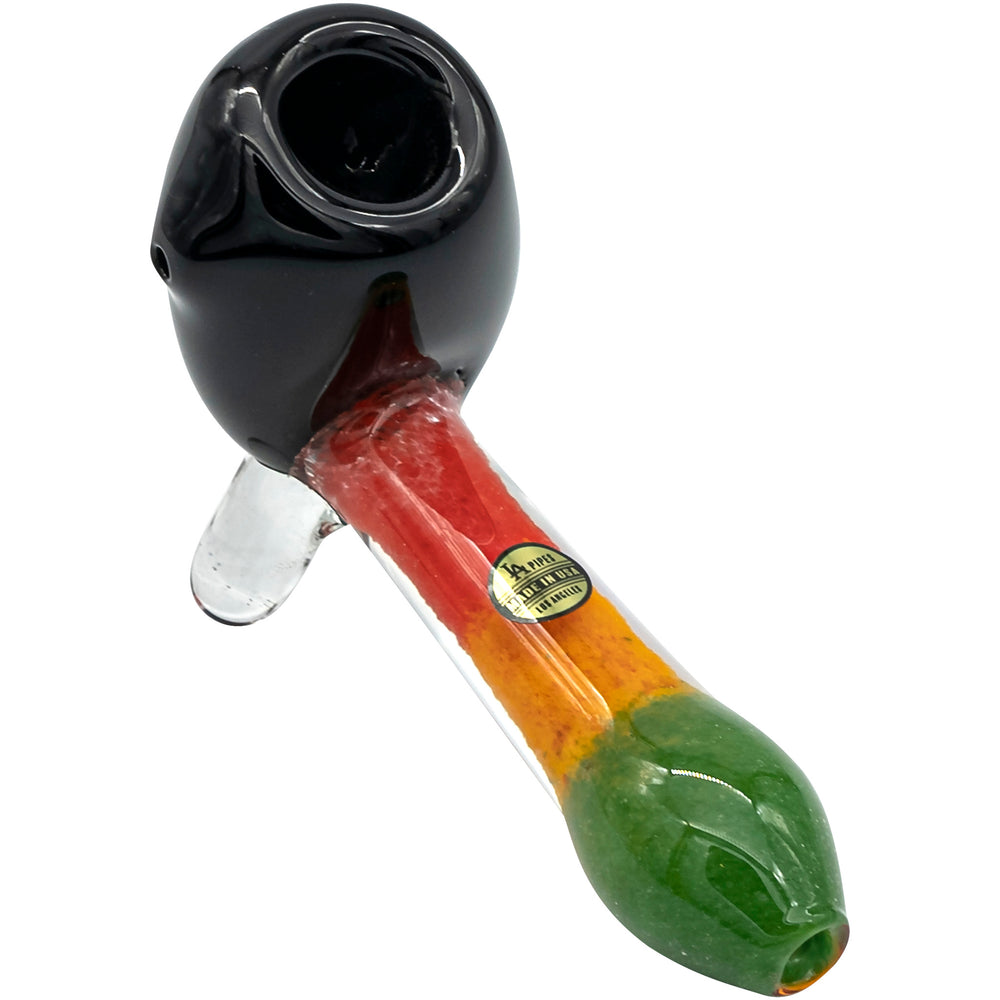 LA Pipes "Sattdown Rasta" Sherlock Glass Pipe - Headshop.com