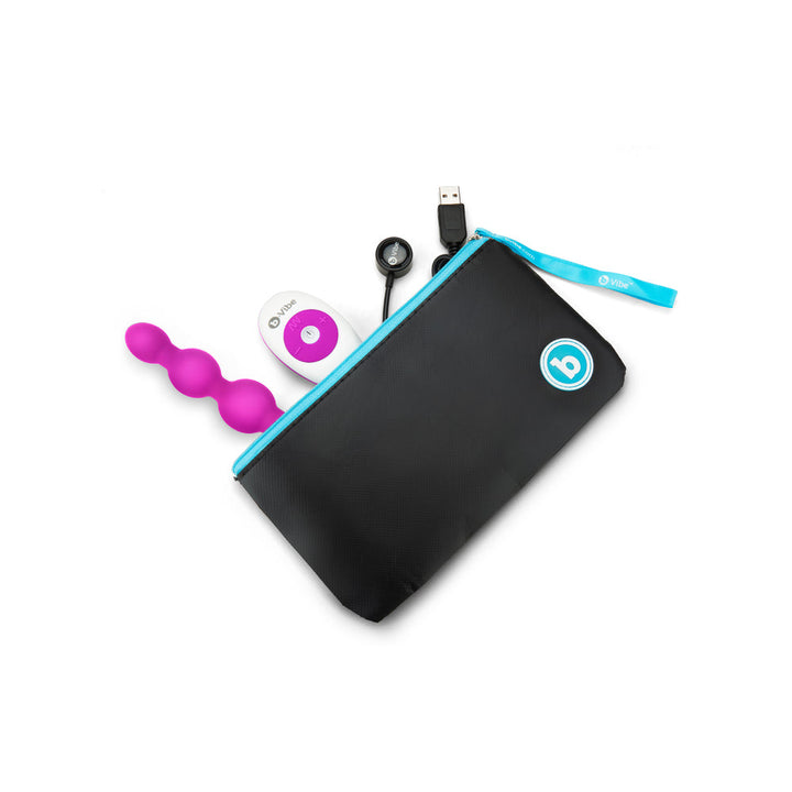 b-Vibe Triplet Rechargeable Remote-Controlled Vibrating Anal Beads Plug Fuchsia - Headshop.com