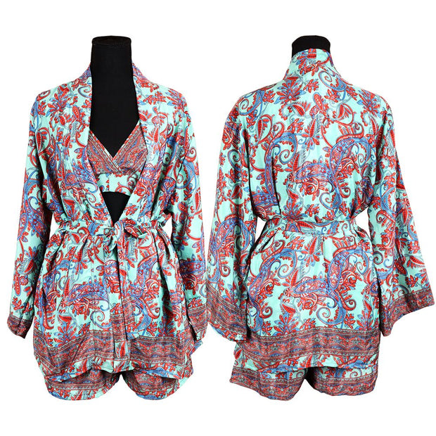 Matching Silk Halter Top, Shorts & Sweater - One Size - Headshop.com