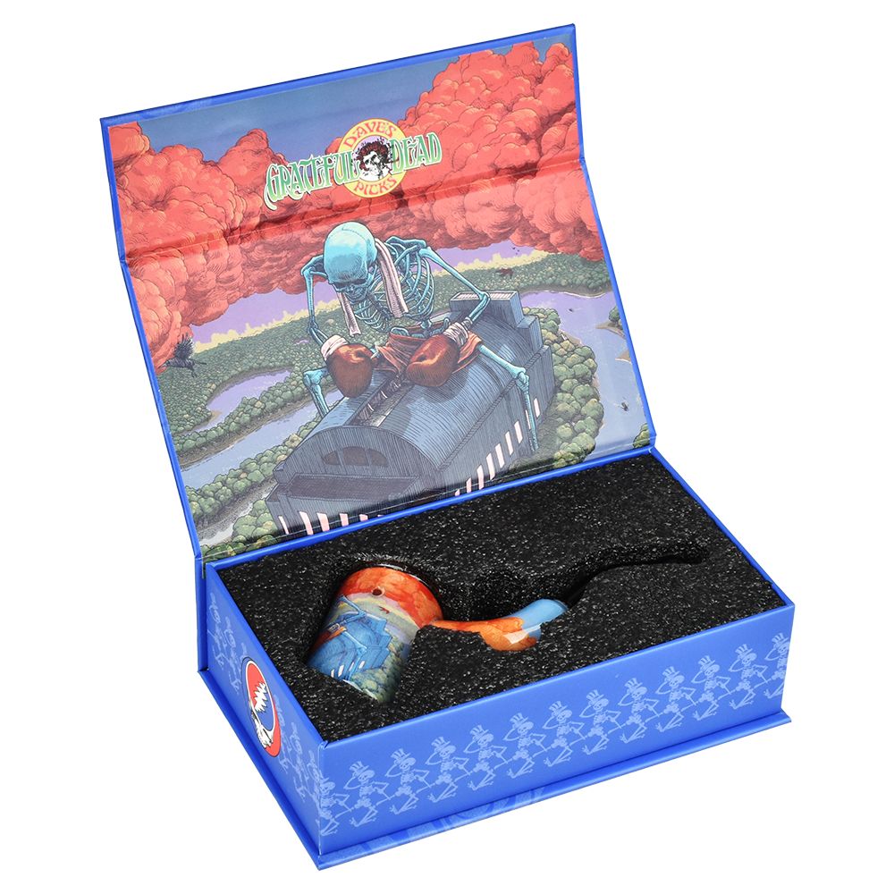 Grateful Dead x Pulsar Inside Print Bent Sherlock Pipe | 4" - Headshop.com