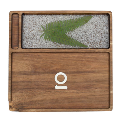 Ongrok Premium Natural Acacia Wood Tray | 9.5" x 9.5" - Headshop.com