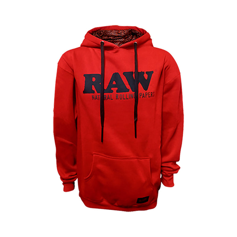 RAW Logo Hoodie w/ Stash Pocket - Red - Headshop.com