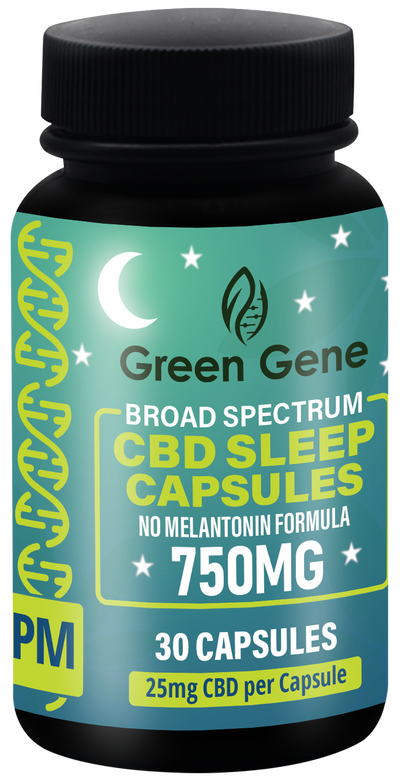 Green Gene CBD PM Sleep Full Spectrum Capsules Vitamins 750MG