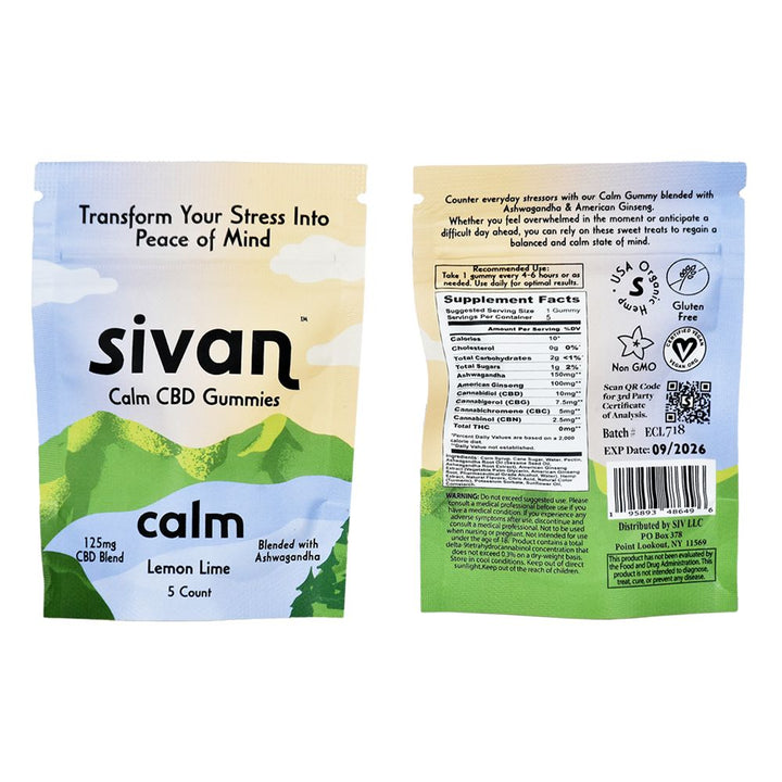 Sivan CBD Blend Gummies | 625mg | 5pc | 10pk - Headshop.com
