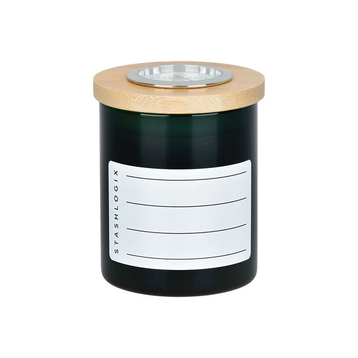 Stashlogix Bamboo Lid SmartJar w/ Analogue Humidity Sensor - Headshop.com
