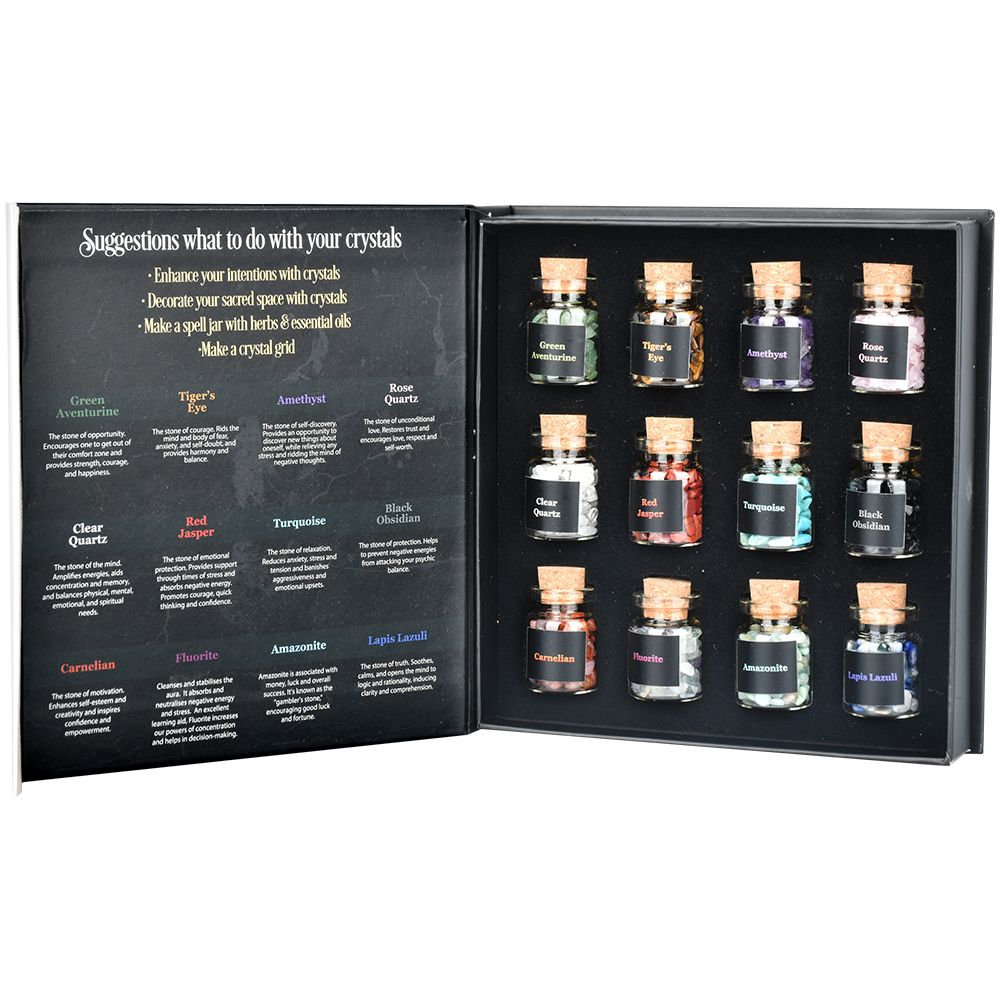 12PC SET - Crystals For Spells Faux Book - Headshop.com