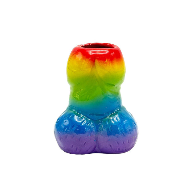 Rainbow Penis Ceramic Shot Glass - 3oz - Headshop.com