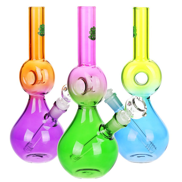 3CT BUNDLE - SeshGear Donut Ombre Glass Water Pipe - 10.5" / 14mm F / Assorted Colors