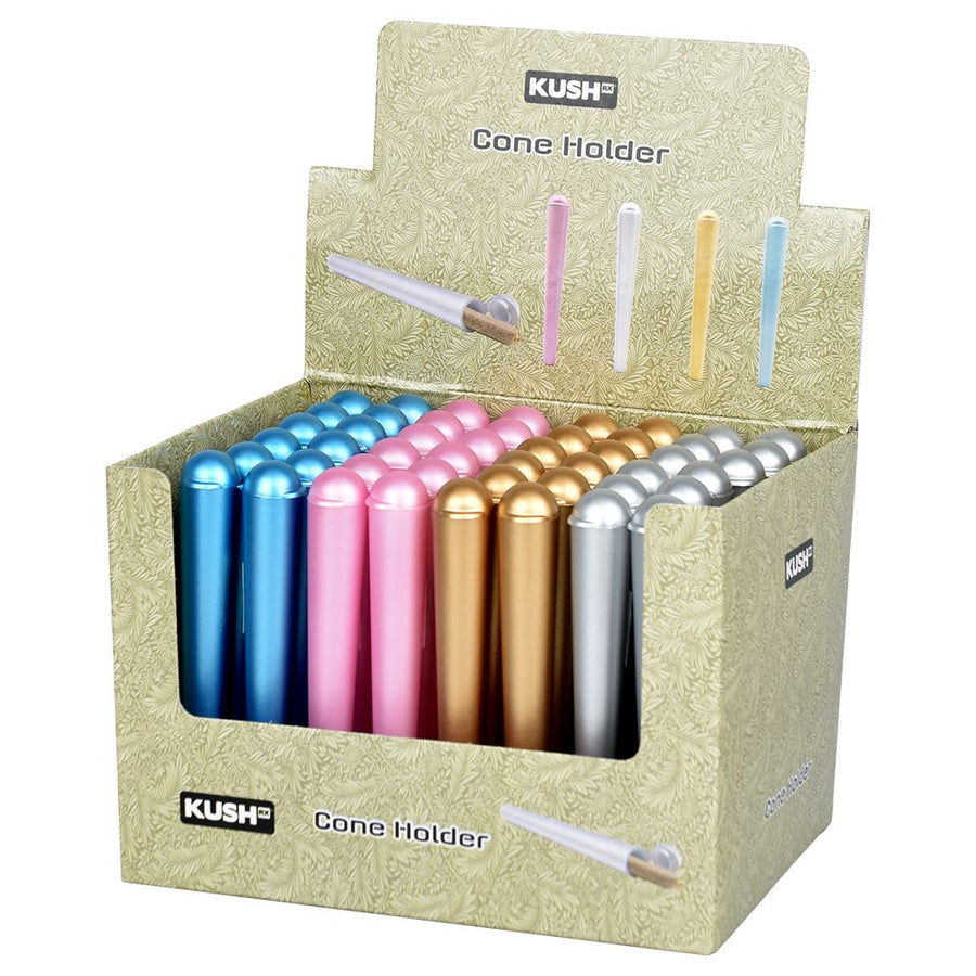 48CT DISPLAY - Kush RX Matte Finish Single Cone Holder - Assorted Colors - Headshop.com