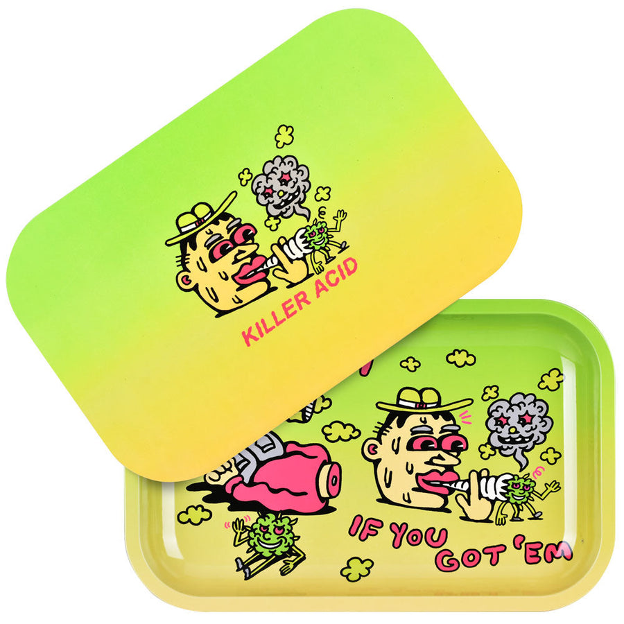 Pulsar Metal Rolling Tray W/ Lid - 11" x 7" / Smoke Em - Headshop.com