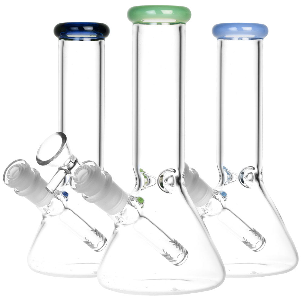 Classic Glass Beaker Water Pipe - 8" / 14mm F / Colors Vary - Headshop.com