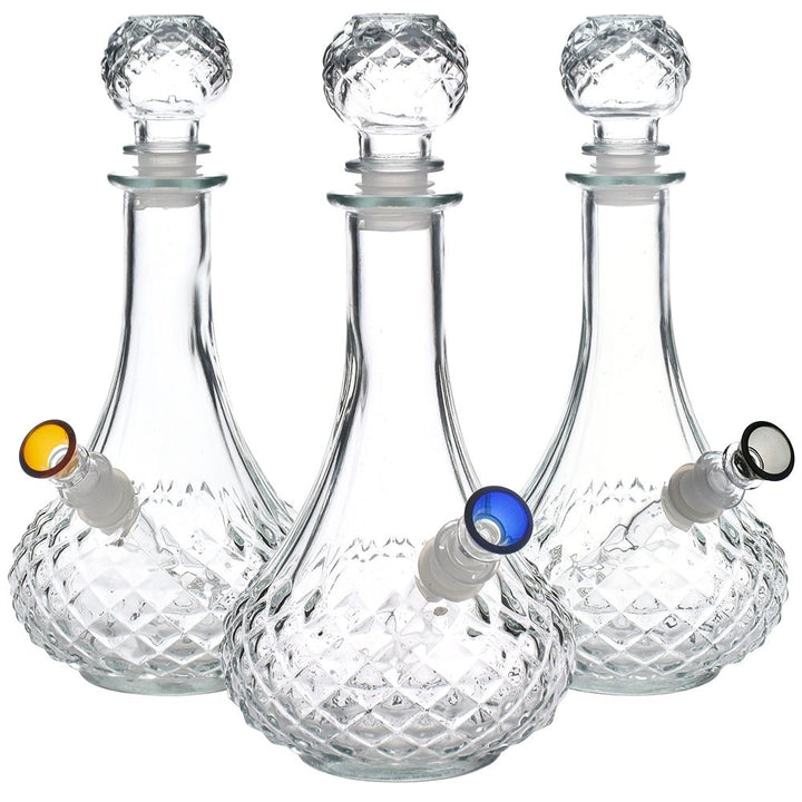 Vintage Decanter Style Glass Bong w/ Cap - 8.25"/ Long Neck - Headshop.com