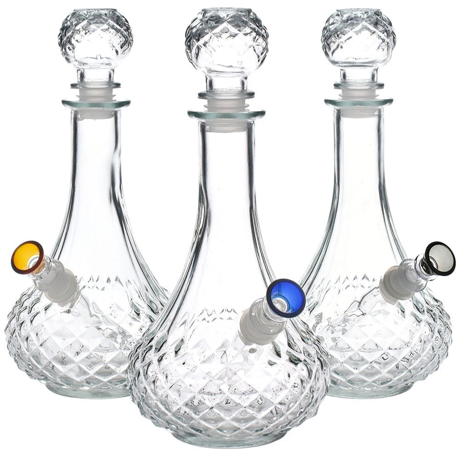 Vintage Decanter Style Glass Bong w/ Cap - 8.25"/ Long Neck - Headshop.com
