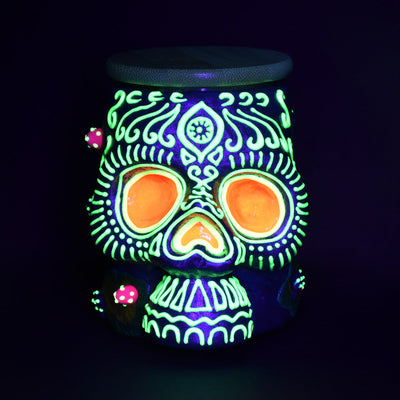 Pulsar Sugar Skull Glass Jar - 4.25" - Headshop.com