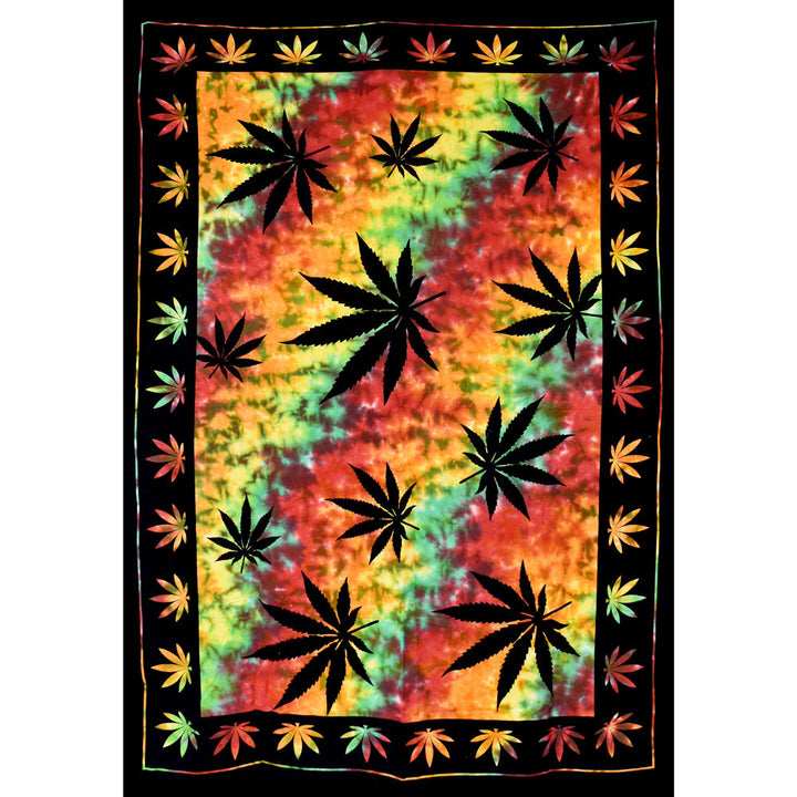 ThreadHeads Rasta Leaves Tapestry - 55"x83" - Headshop.com