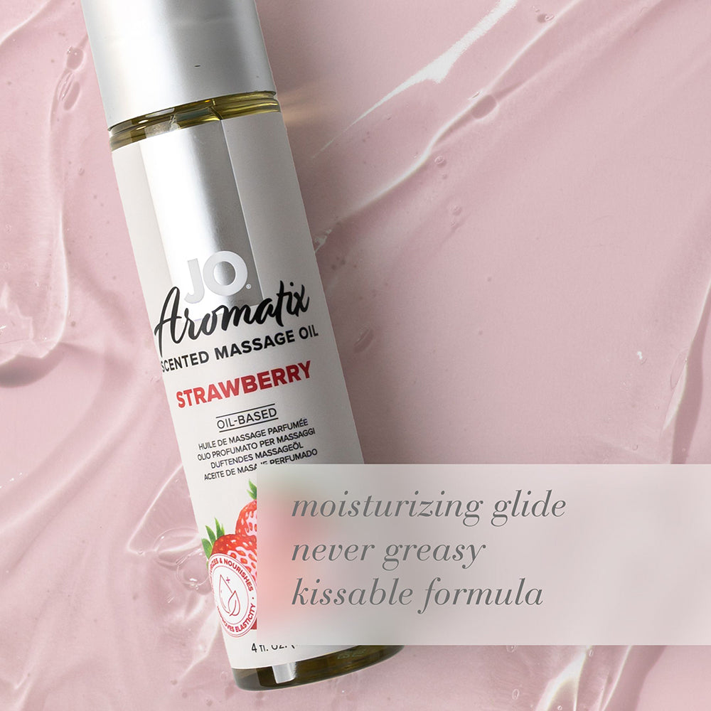 JO Aromatix Strawberry Scented Massage Oil 4 oz. - Headshop.com