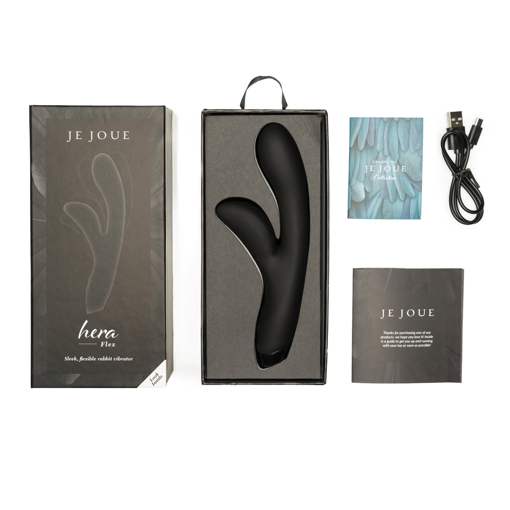 Je Joue Hera Flex Rechargeable Flexible Silicone Rabbit Vibrator Black - Headshop.com